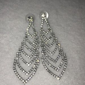 Diamond long earrings